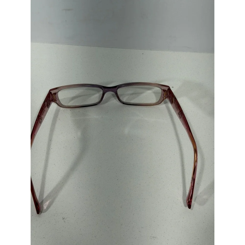 Juicy Couture Little Drama Pink Purple Gradient Eyeglass Frames Peace Heart Y2K